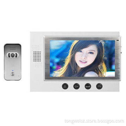 7-inch new design, video doorphone in white/black colors